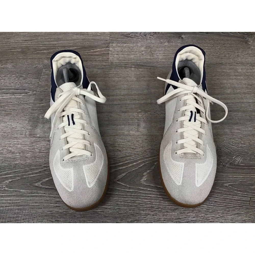 Rothys RS01 Blue And Cream Men's Lace Up Shoes Size 12 Casual knit sneakers